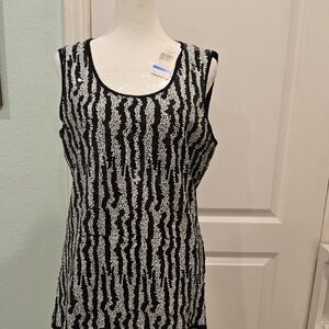 Verve Ami Black and Silver Sequin Top, XL, Brand New.